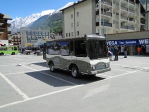 Electric Taxi ride in Car free village of Zermatt